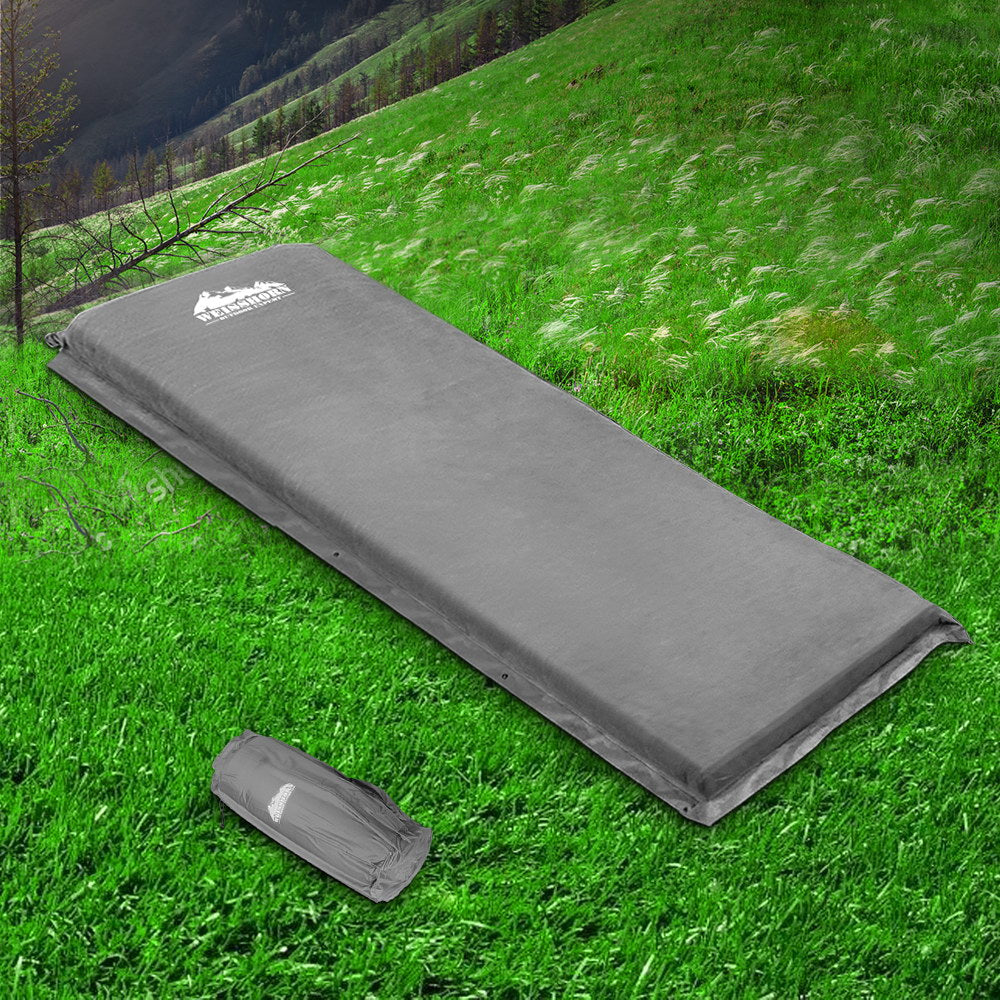 Self Inflating Mattress Camping Single Grey