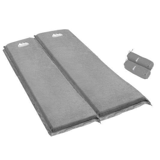 Double Self Inflating Mattress Joinable - Grey