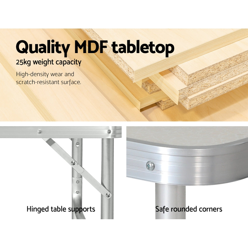 Folding Camping Table 90CM Adjustable