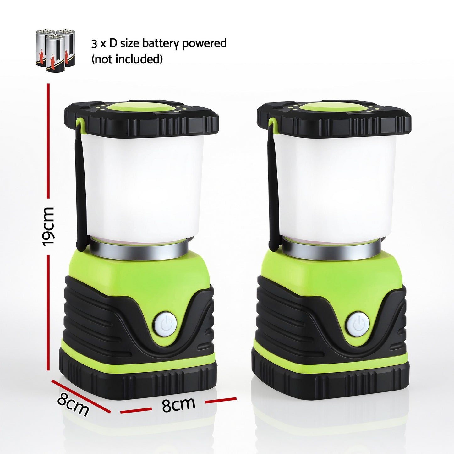 2-Pack LED Camping Lanterns waterproof - Green