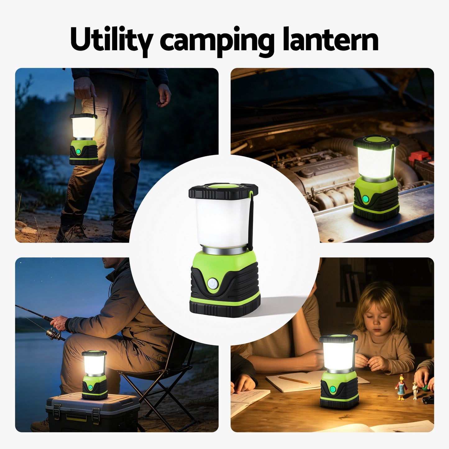 2-Pack LED Camping Lanterns waterproof - Green