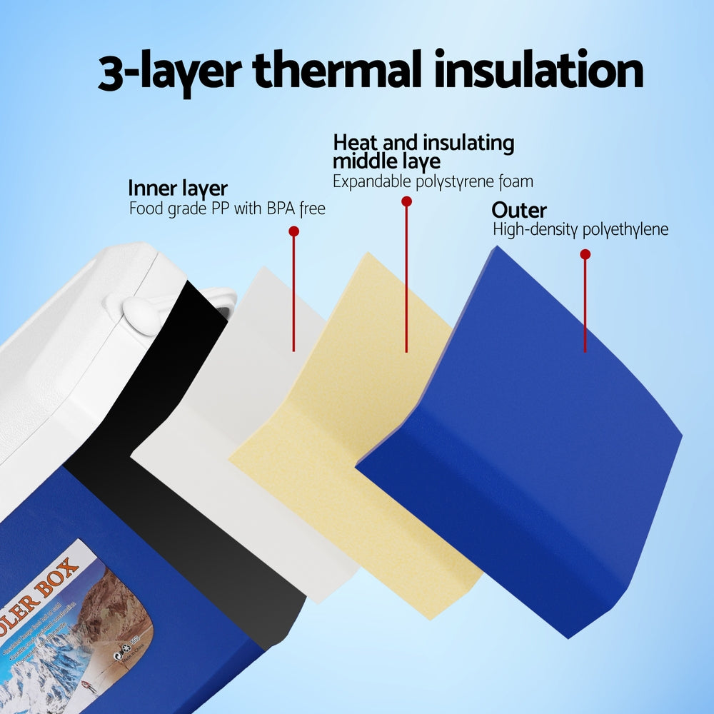 Ice Cooler Box Camping Esky 13L - Blue - Free shipping