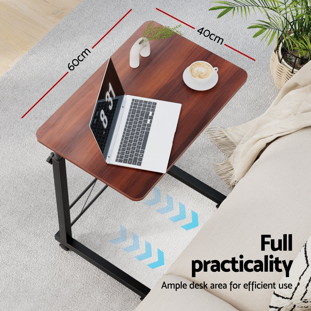 Mobile Laptop Work Table 60CM Dark Wood