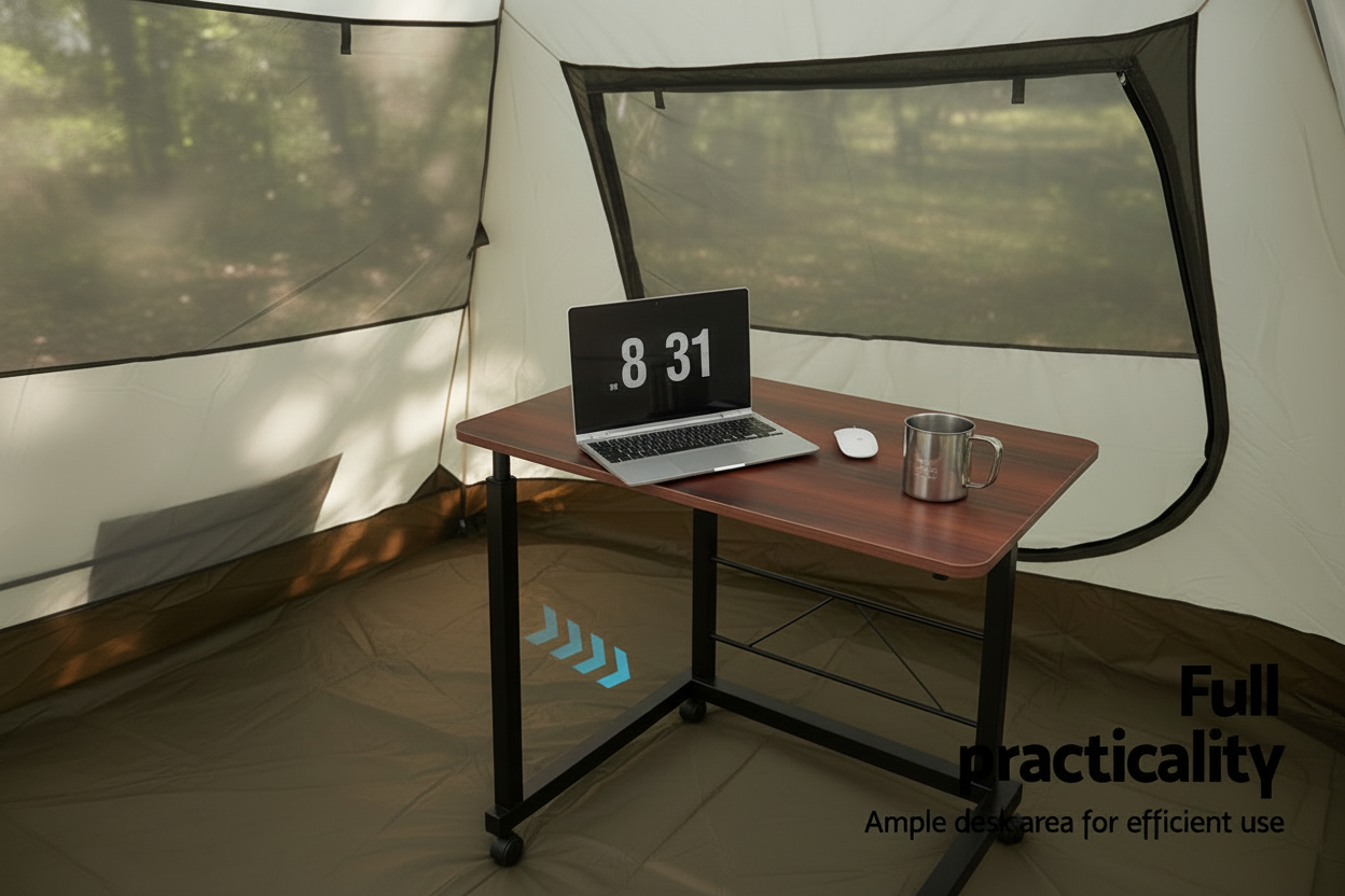 Mobile Laptop Work Table 60CM Dark Wood