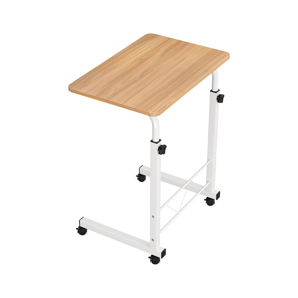 Mobile Travelling Laptop Desk Table Adjustable 60CM Light Wood