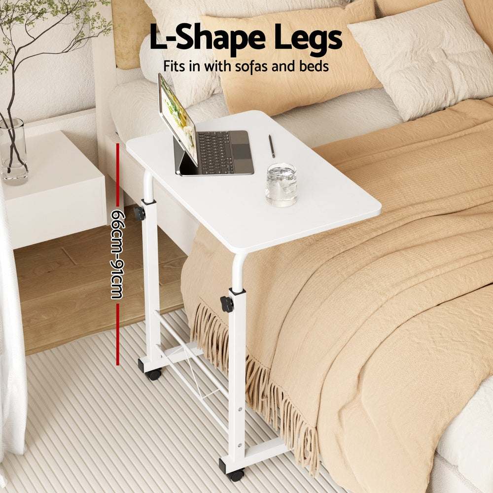 Mobile Travelling Laptop Desk Table Adjustable 60CM White