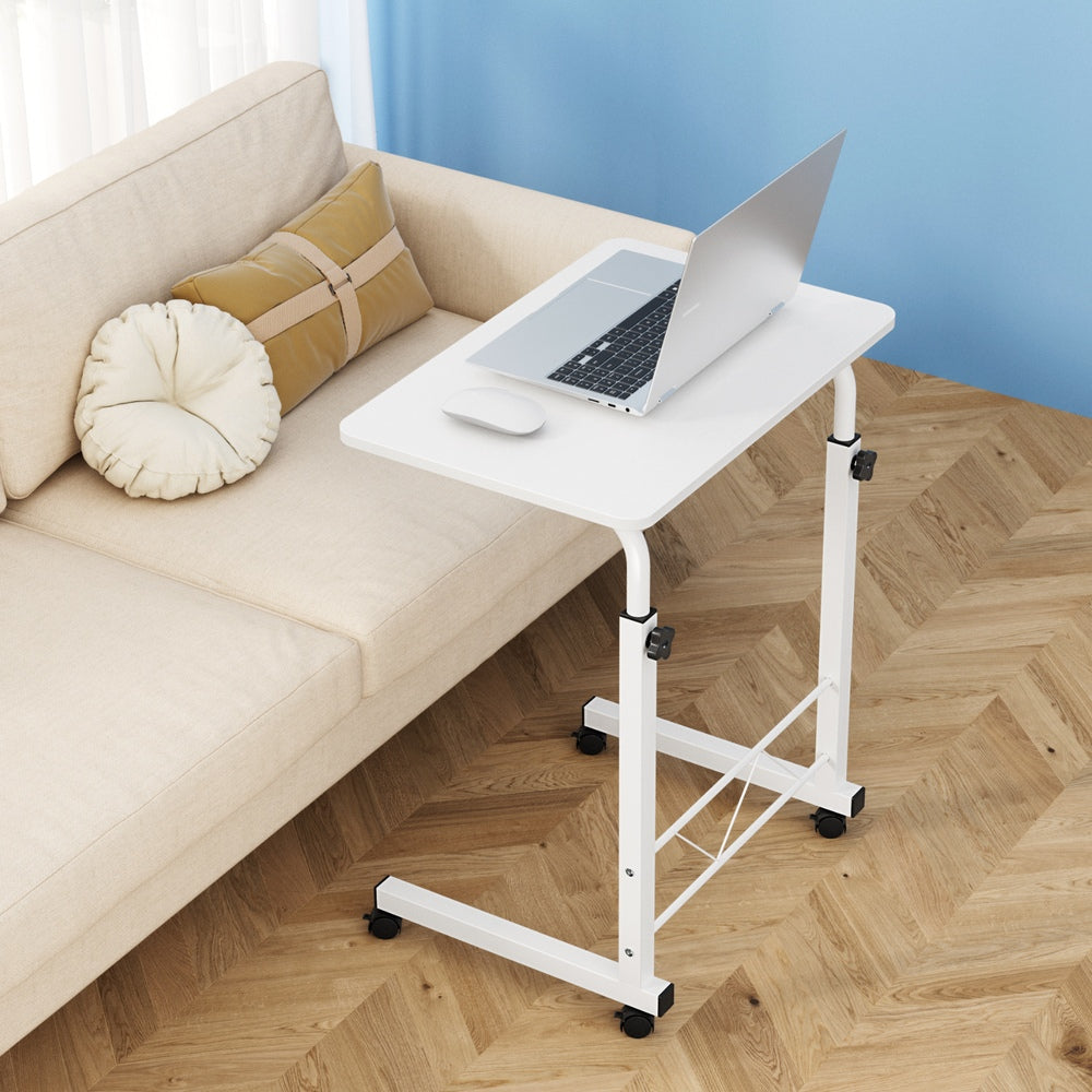 Mobile Travelling Laptop Desk Table Adjustable 60CM White