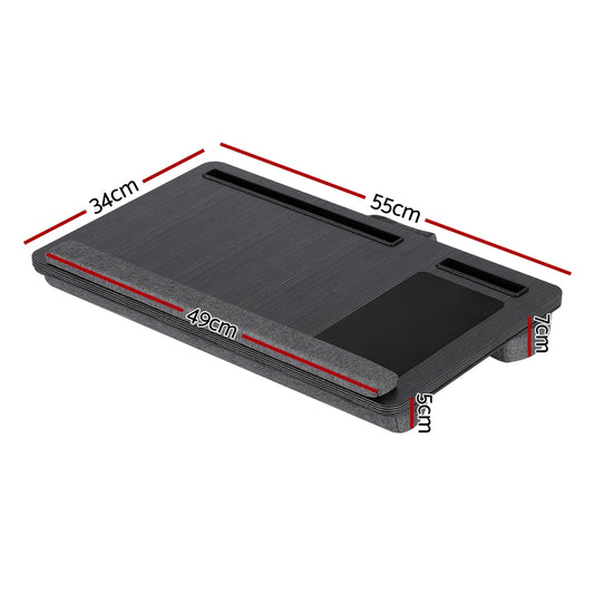 Lap Desk Laptop Wrist-rest Phone Slot - Black