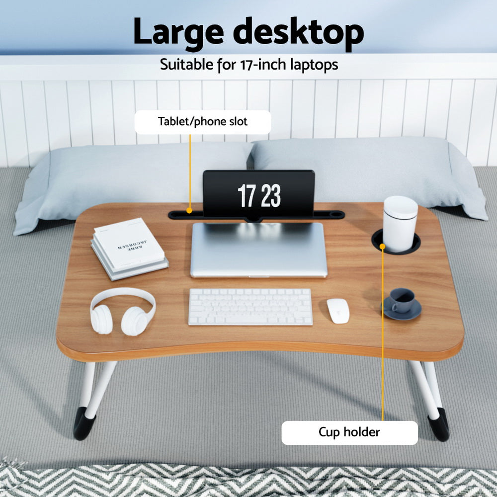 Laptop Desk foldable portable and light - Oak colour - Free shipping