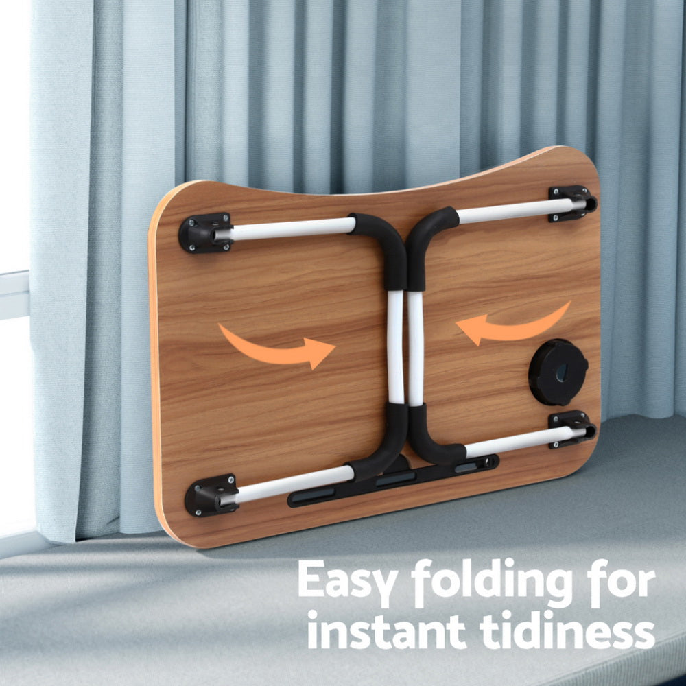 Laptop Desk foldable portable and light - Oak colour - Free shipping