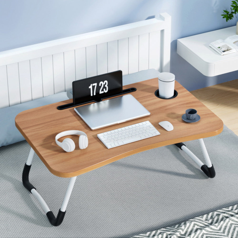 Laptop Desk foldable portable and light - Oak colour - Free shipping