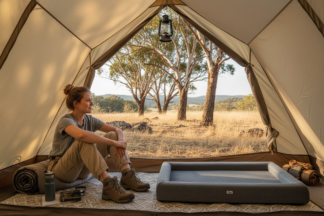 Large Calming soft Pet Bed - travel & camp