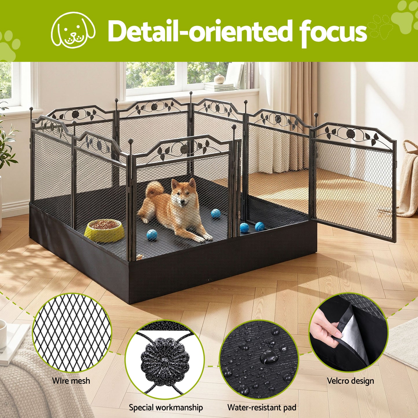 Heavy-Duty Fancy Pet Enclosure for outdoors & indoors - black