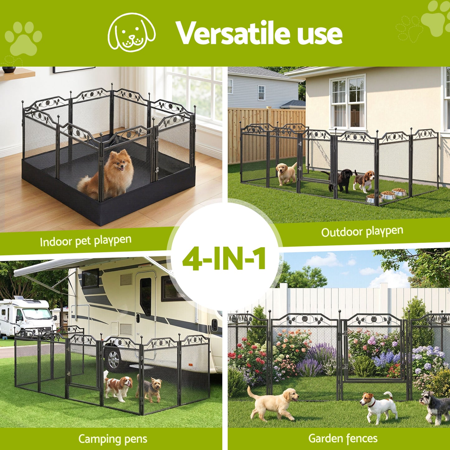Heavy-Duty Fancy Pet Enclosure for outdoors & indoors - black