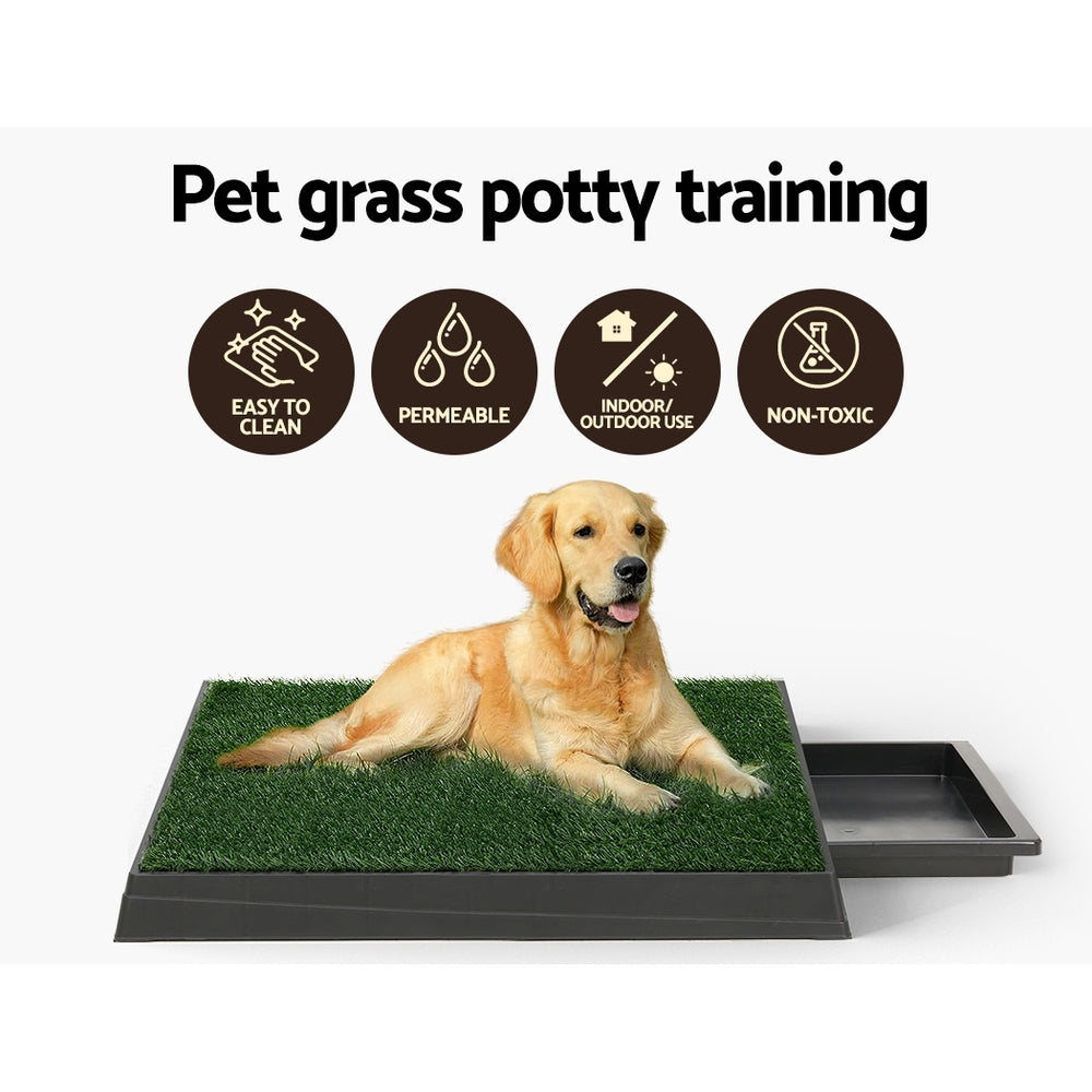 Portable Pet Training Toilet with Tray & 2 Grass Mats