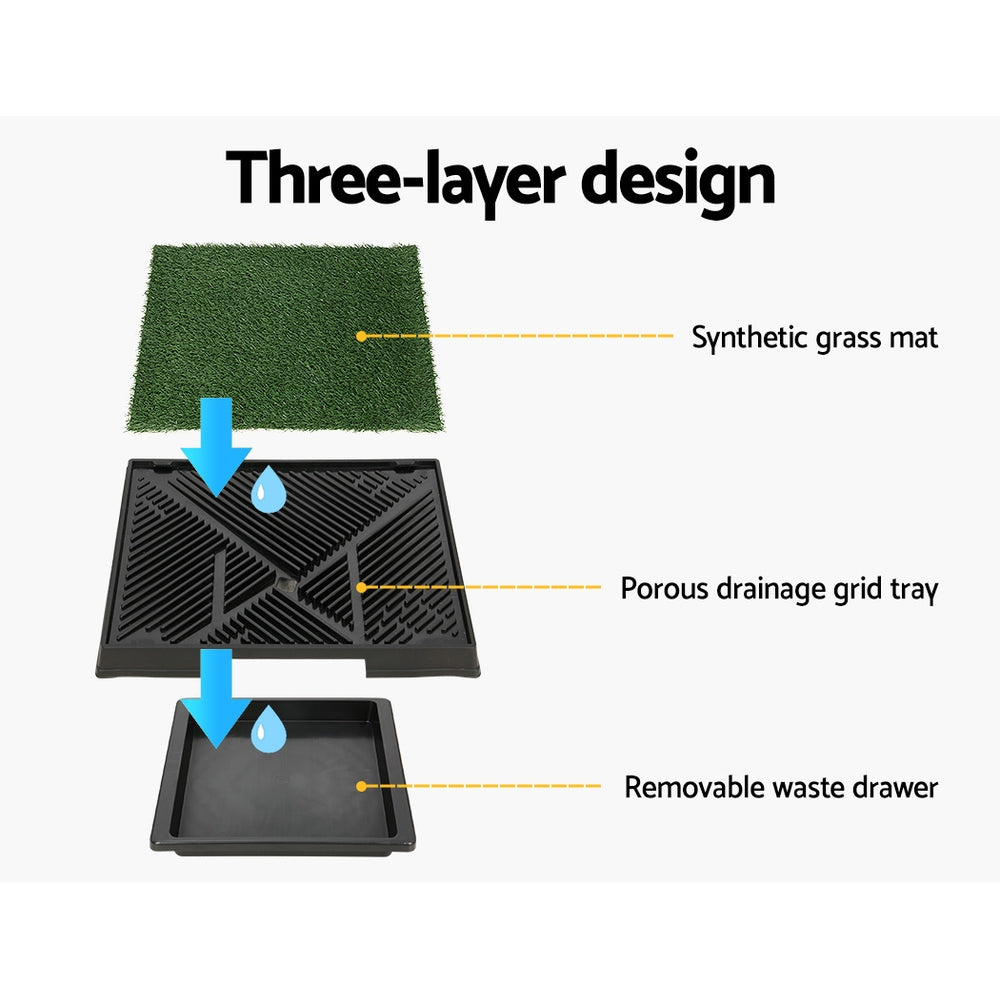 Portable Pet Training Toilet with Tray & 2 Grass Mats