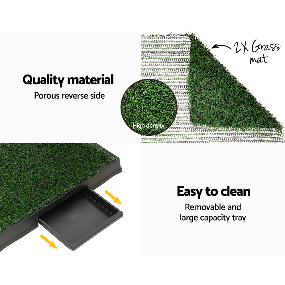 Portable Pet Training Toilet with Tray & 2 Grass Mats