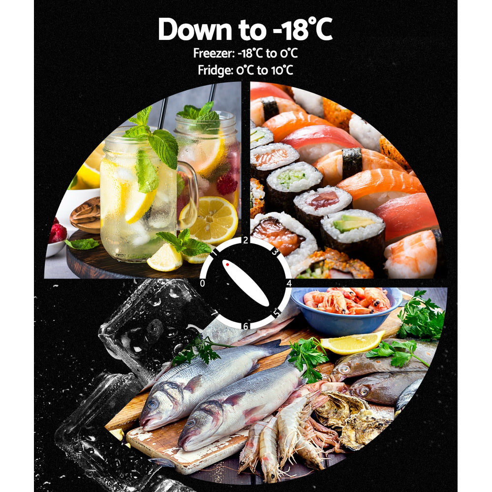 Portable Camping Upright Fridge Freezer 65L 12V/24V/240V