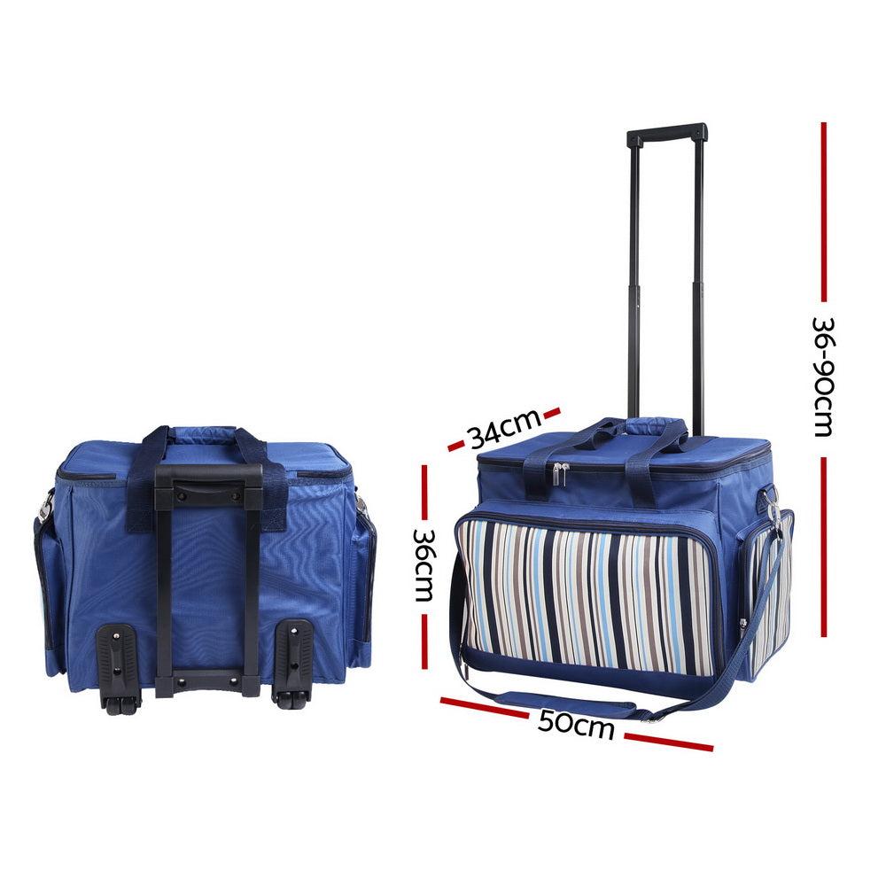 2in1 Work / Cooler picnic set Trolley / Wheels & handle - blue
