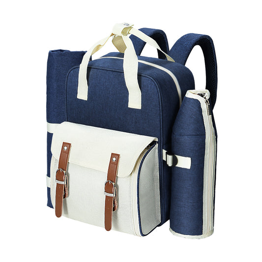 Picnic Basket Set Backpack Insulated - Blue