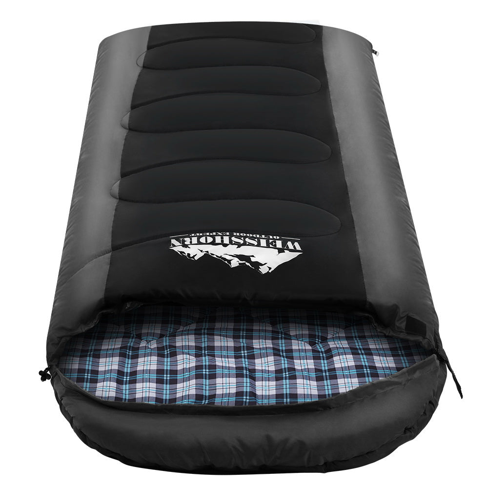 Sleeping Bag Single Thermal Camping - Black