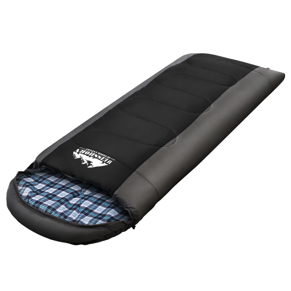 Sleeping Bag Single Thermal Camping - Black