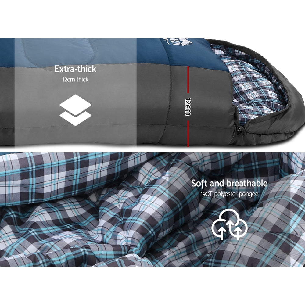 Sleeping Bag Single Thermal Camping - Blue