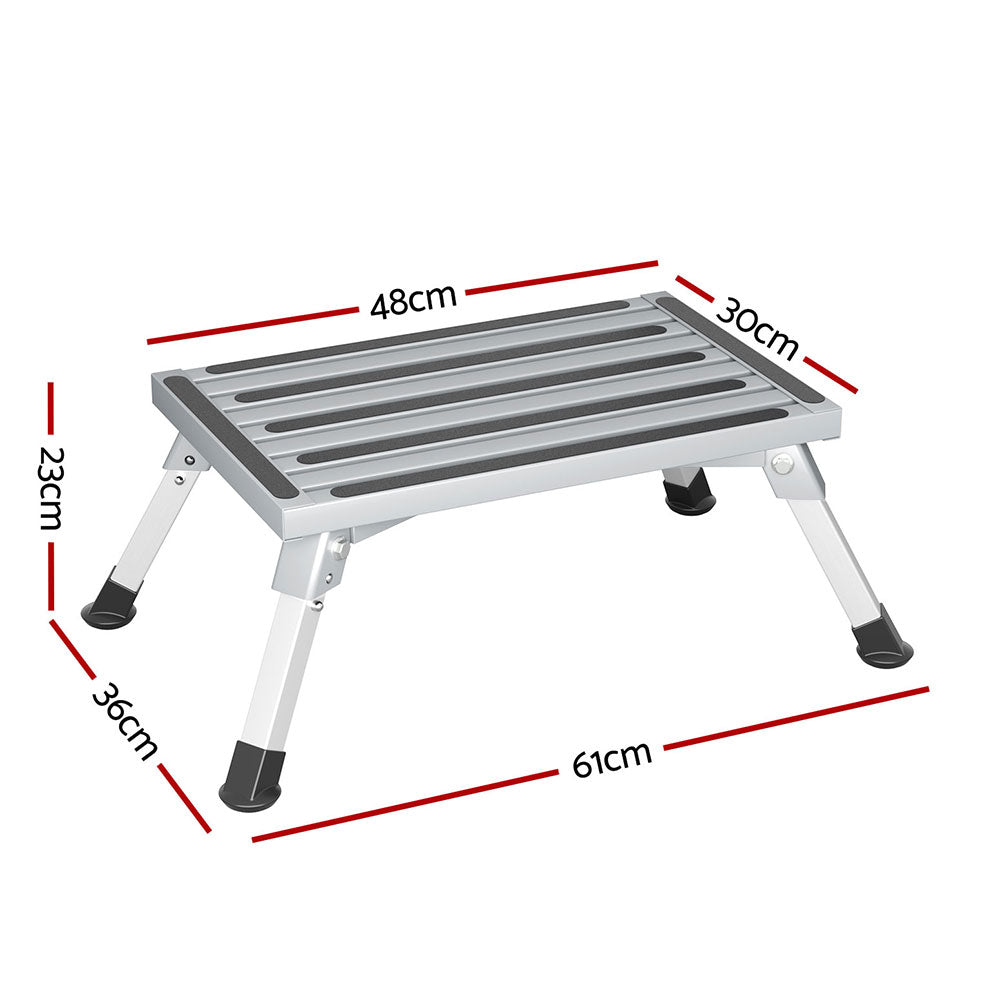 Aluminium Folding Step Stool - caravan car camp