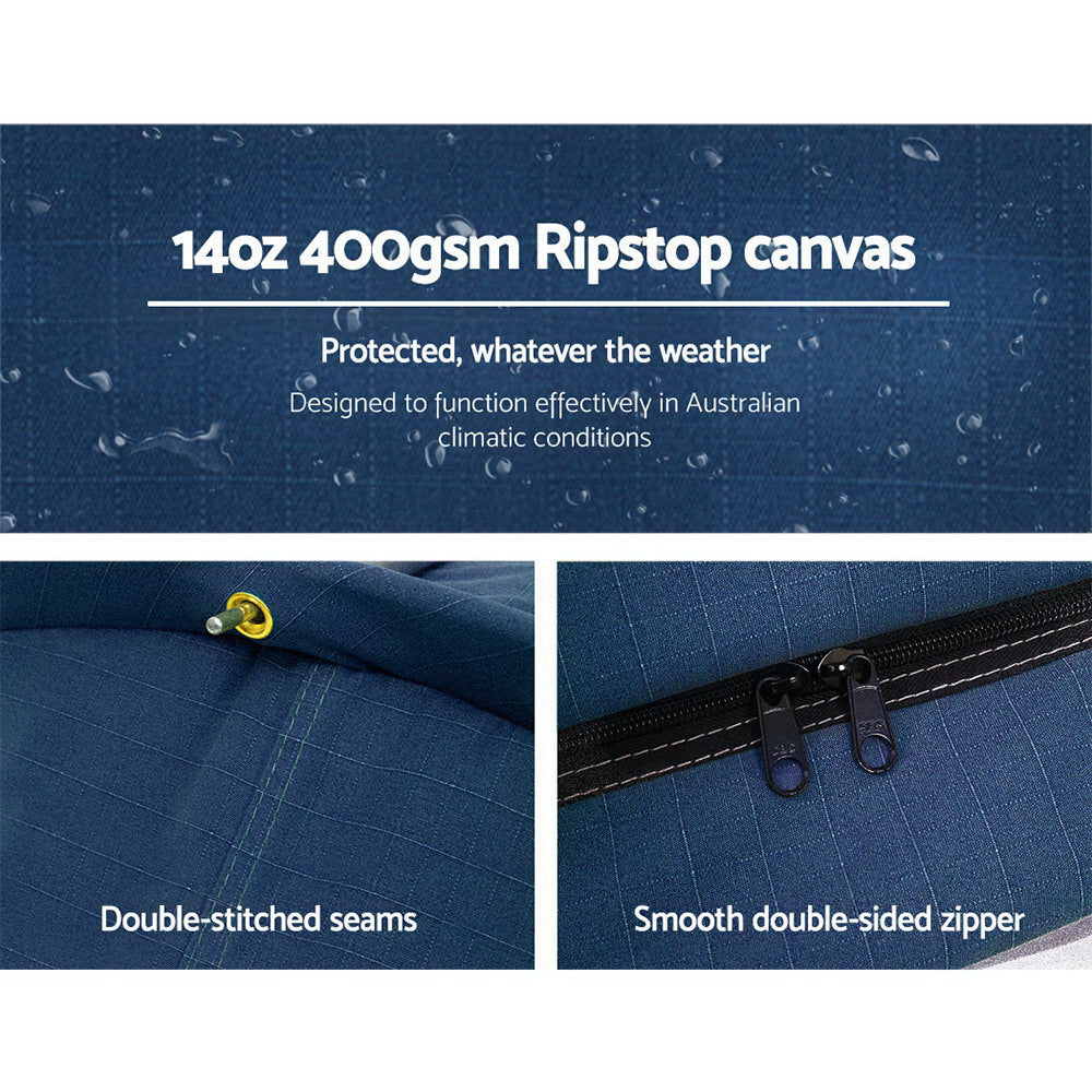 Double Camping Swag - Canvas Free Standing Dome Tent - Dark Blue