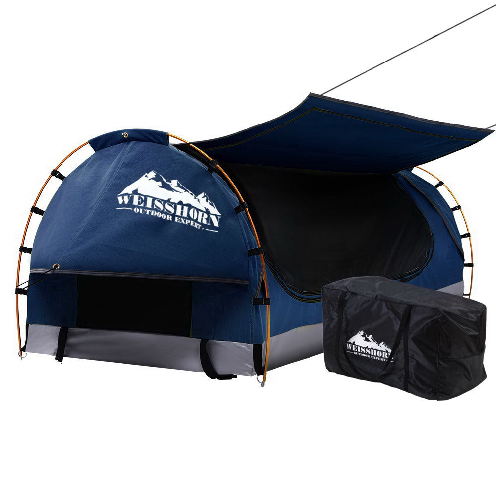 Camping Swag Tent Free Standing - King Single - Blue