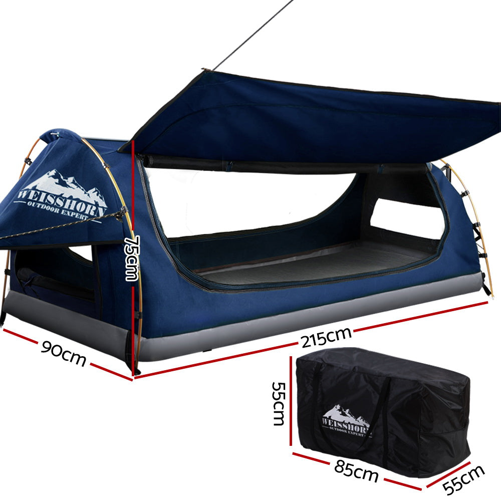 Camping Swag Tent Free Standing - King Single - Blue