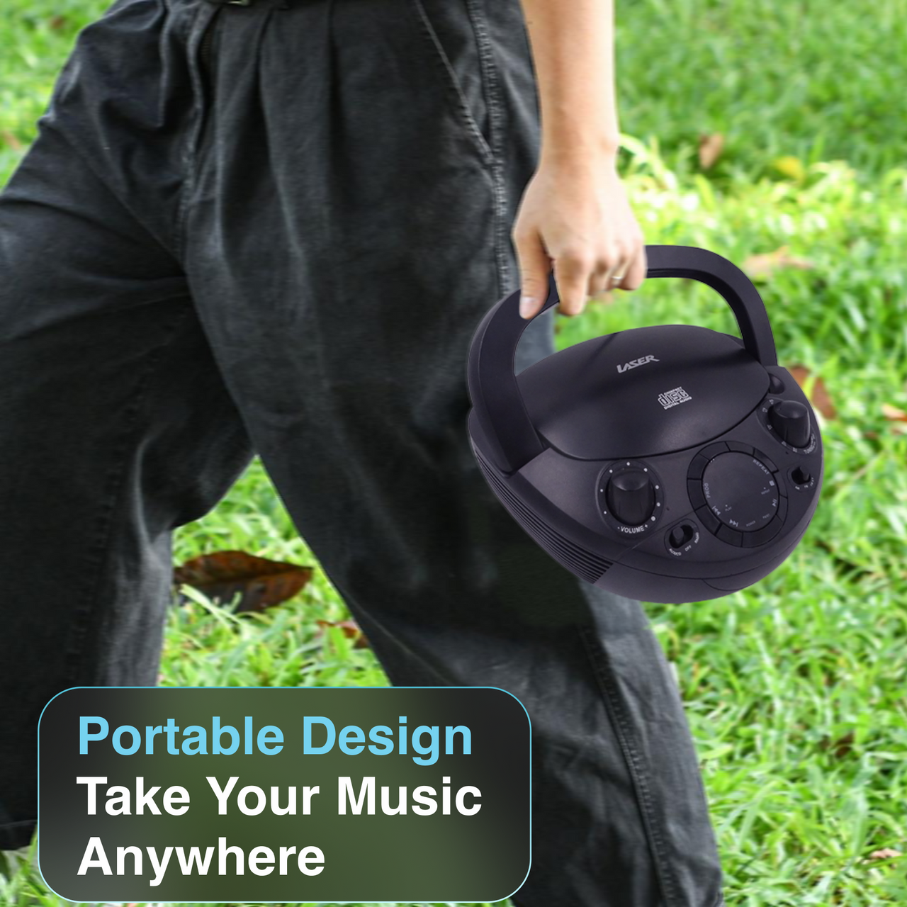 Portable Laser CD Boombox AM/FM Radio