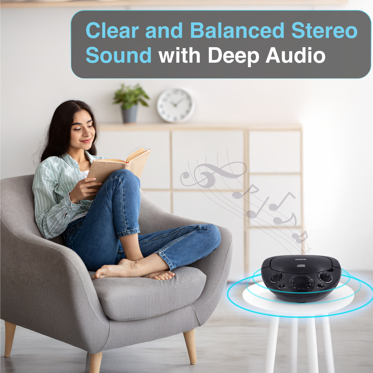 Portable Laser CD Boombox AM/FM Radio