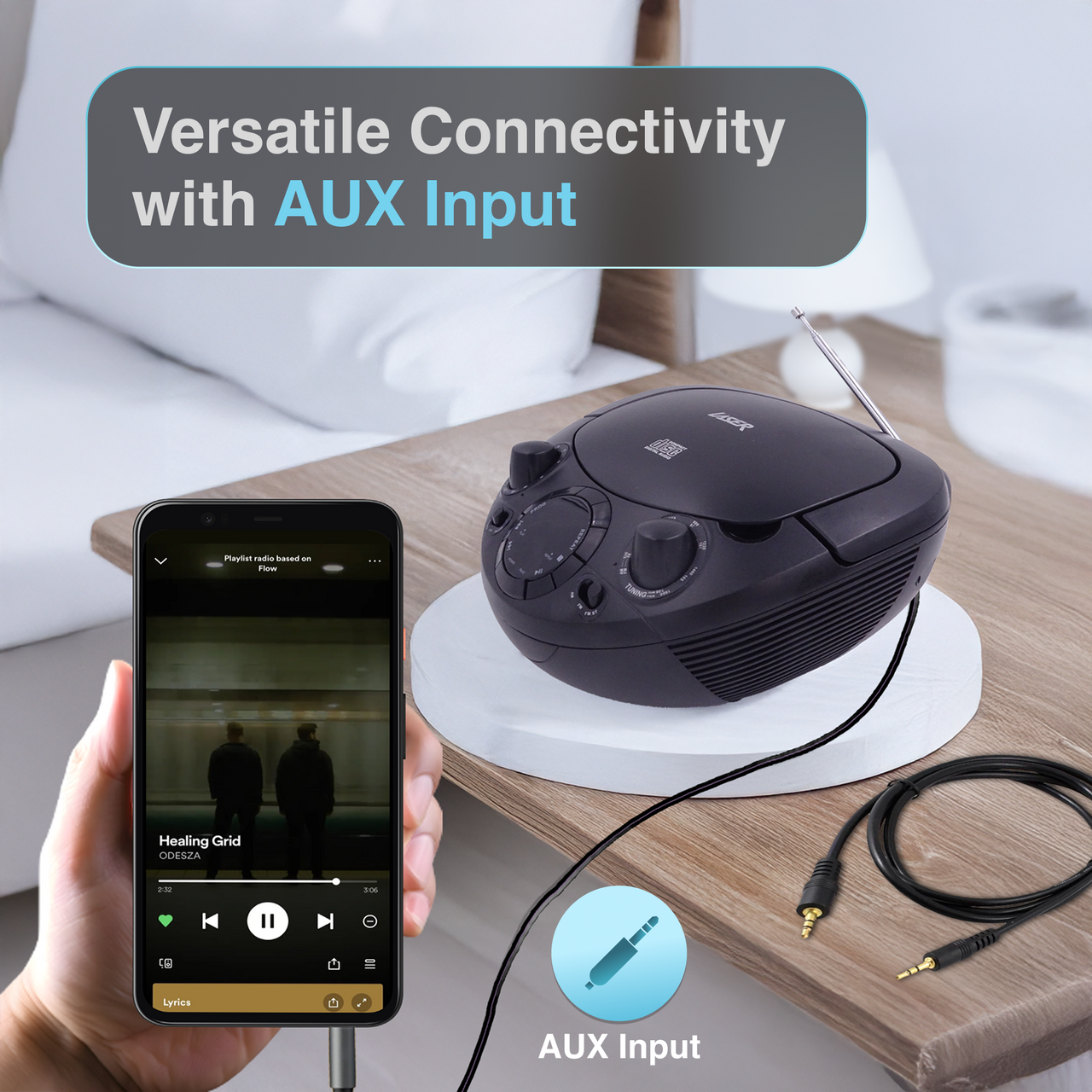 Portable Laser CD Boombox AM/FM Radio