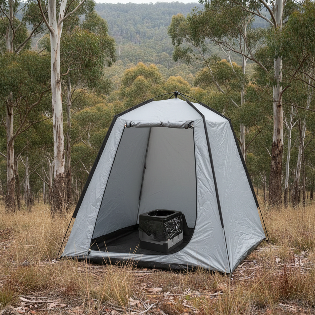 Portable Camping Toilet with Integrated Waste Bin