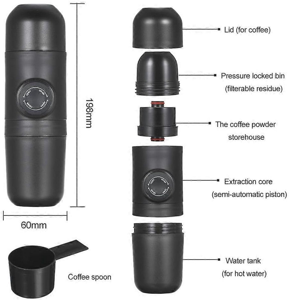 Portable manual coffee maker - Travelling & Camping