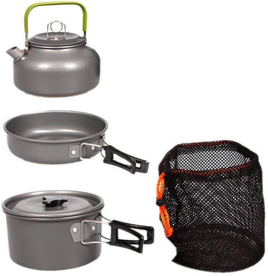 Camp Cooking 3pc Anodized Aluminium Pot set