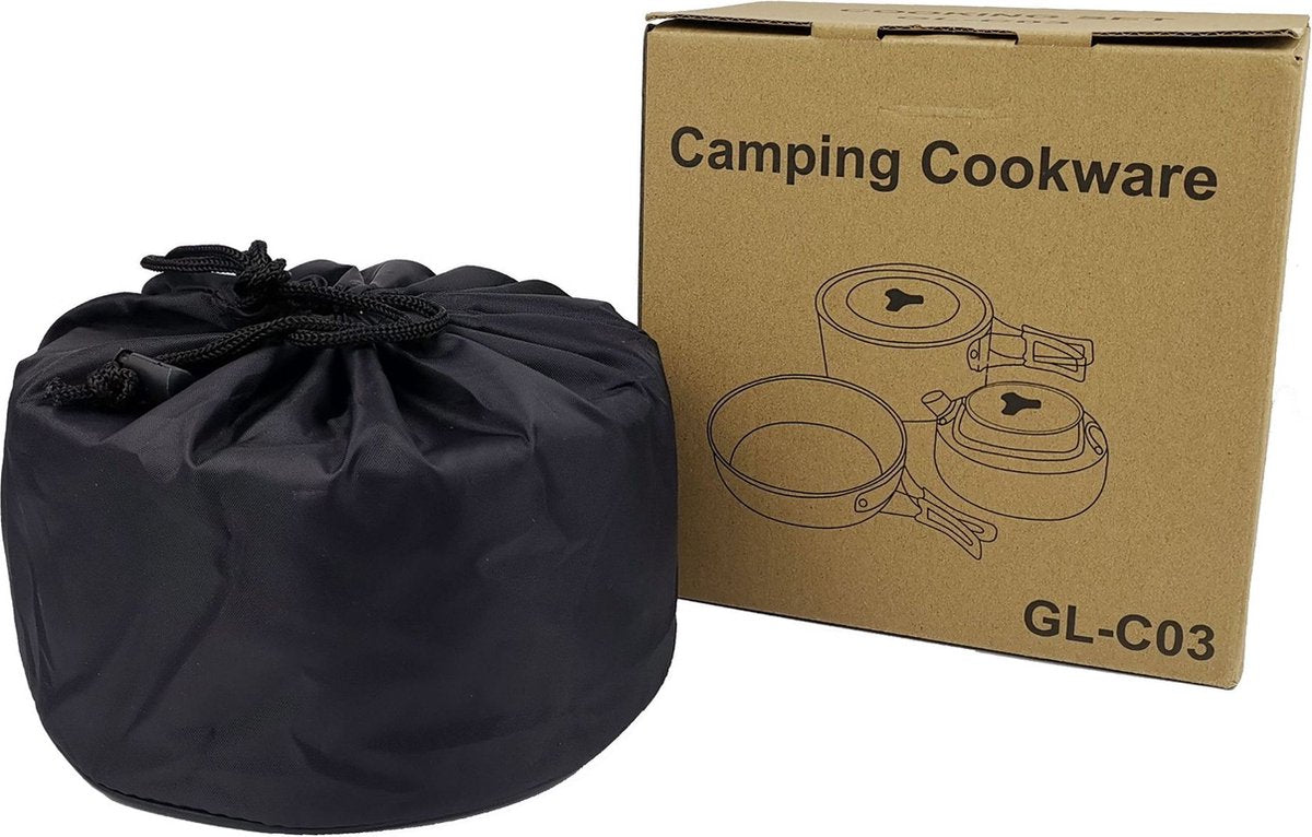 Camping Cookware - 9pce High Quality Oxidized Alumium