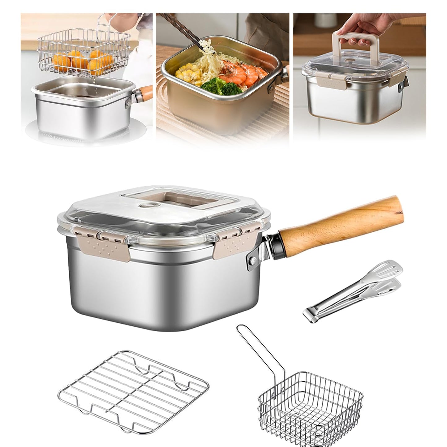 Square Camp Cooking Pan - 4 in 1