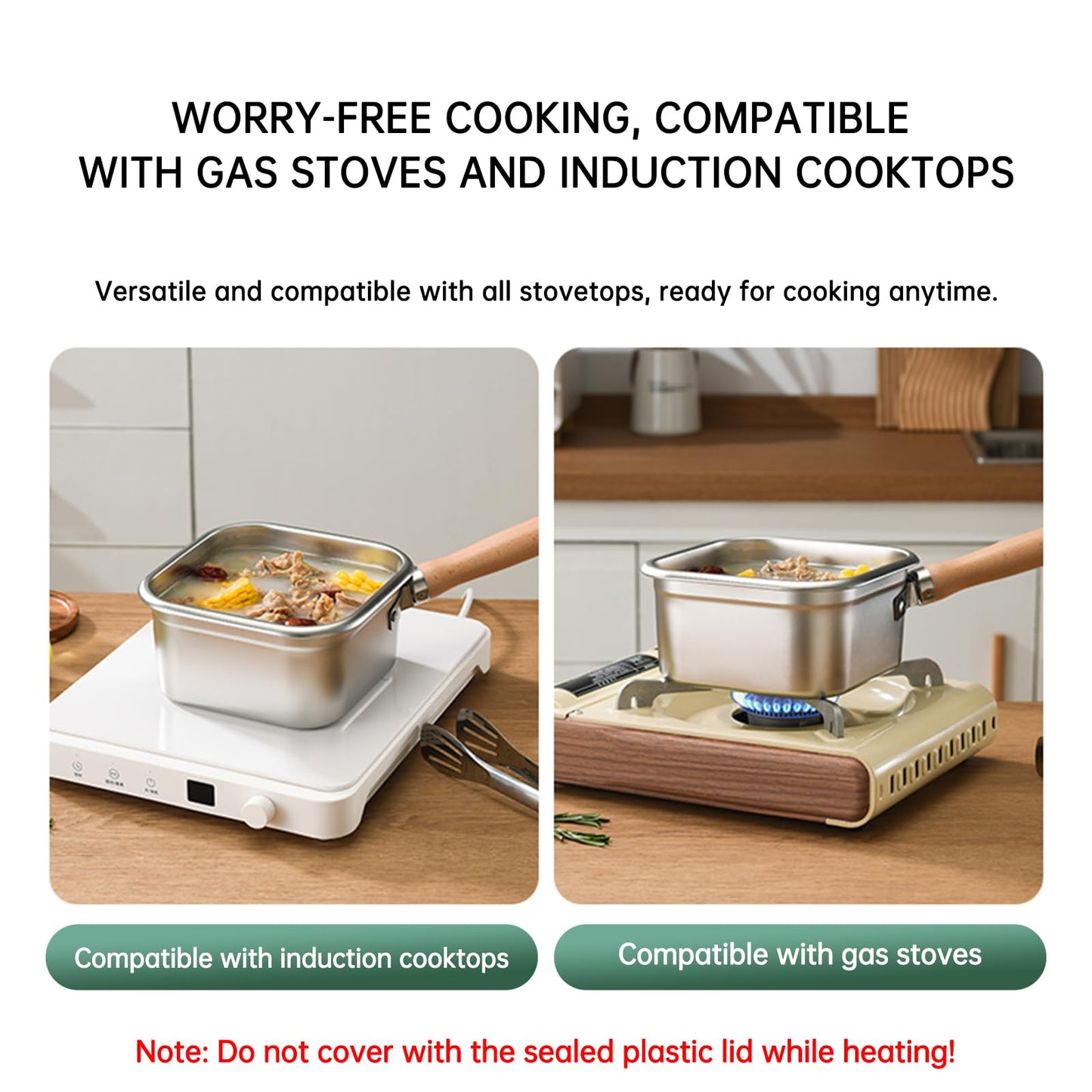 Square Camp Cooking Pan - 4 in 1