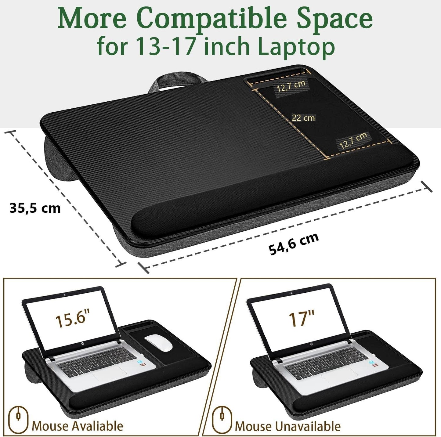 Portable Laptop Desk Mouse Pad & Phone Holder - Black - Free shipping