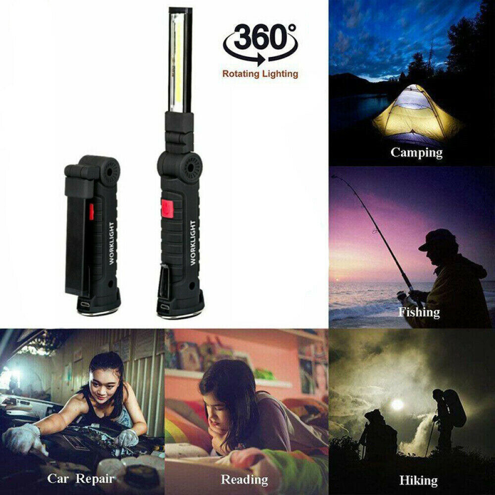 Portable Rechargeable COB LED Work Lights x2