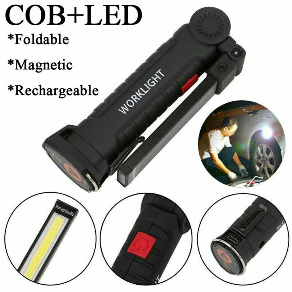 Portable Rechargeable COB LED Work Lights x2