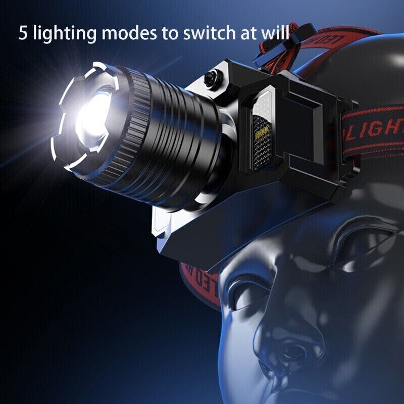 LED Headlamp Rechargeable Headlight Flashlight