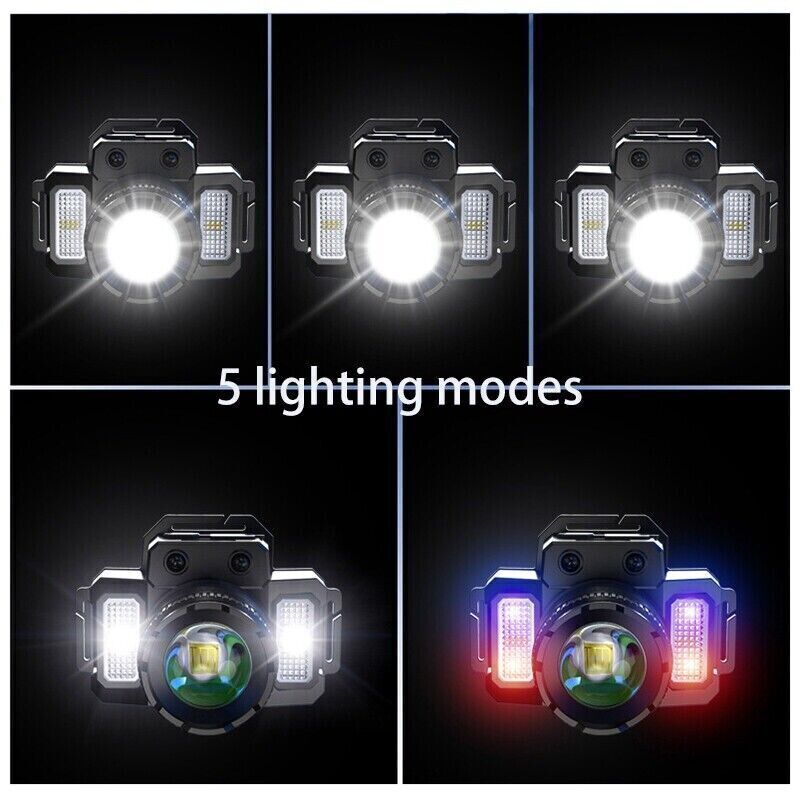 LED Headlamp Rechargeable Headlight Flashlight