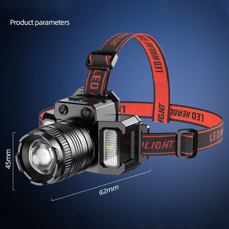LED Headlamp Rechargeable Headlight Flashlight