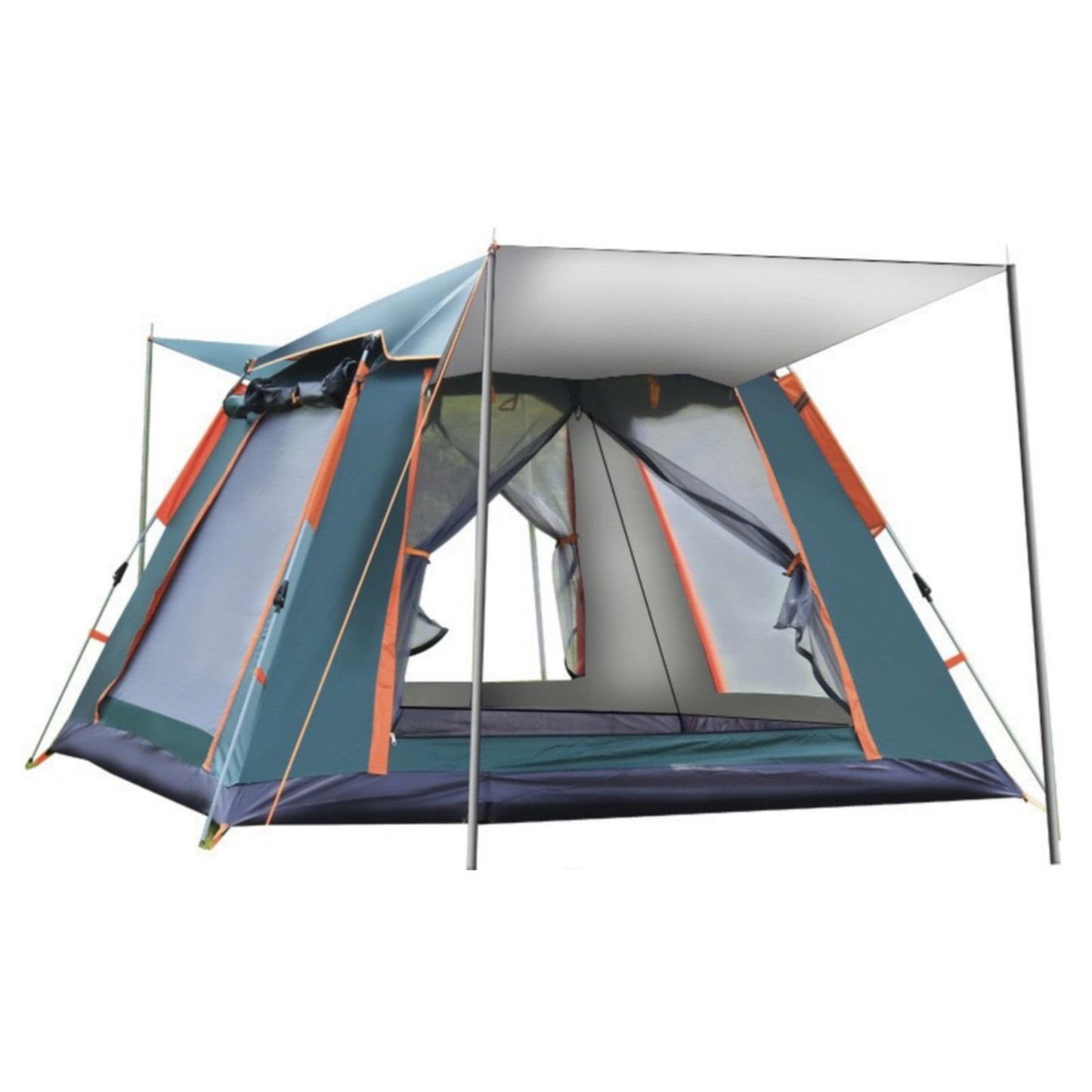 Instant Up Camping Tent 2-4 Person - GREEN-ORANGE