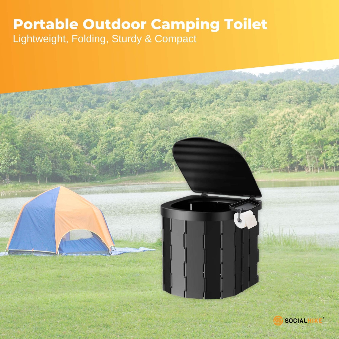 Portable Folding Camping Toilet - light easy