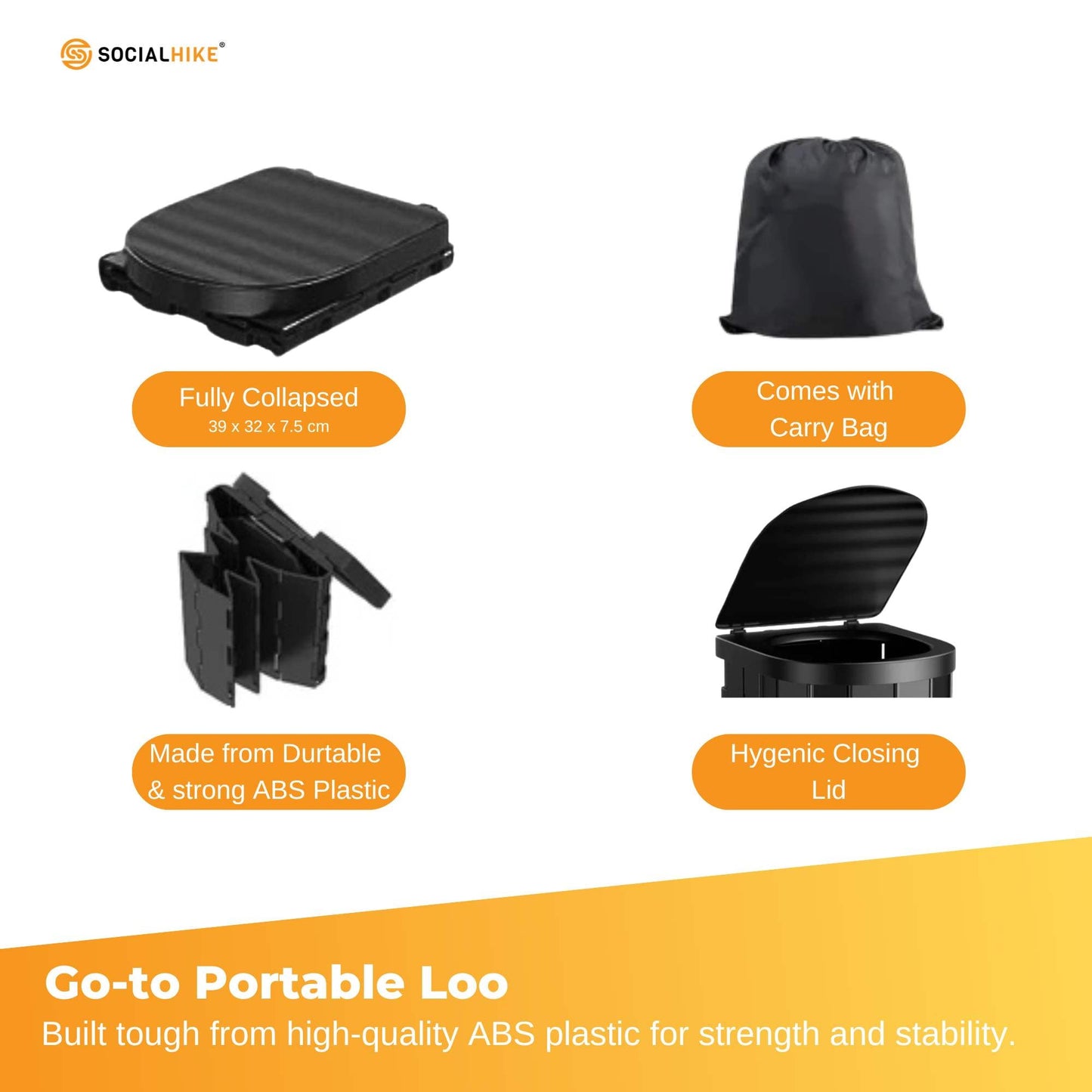 Portable Folding Camping Toilet - light easy