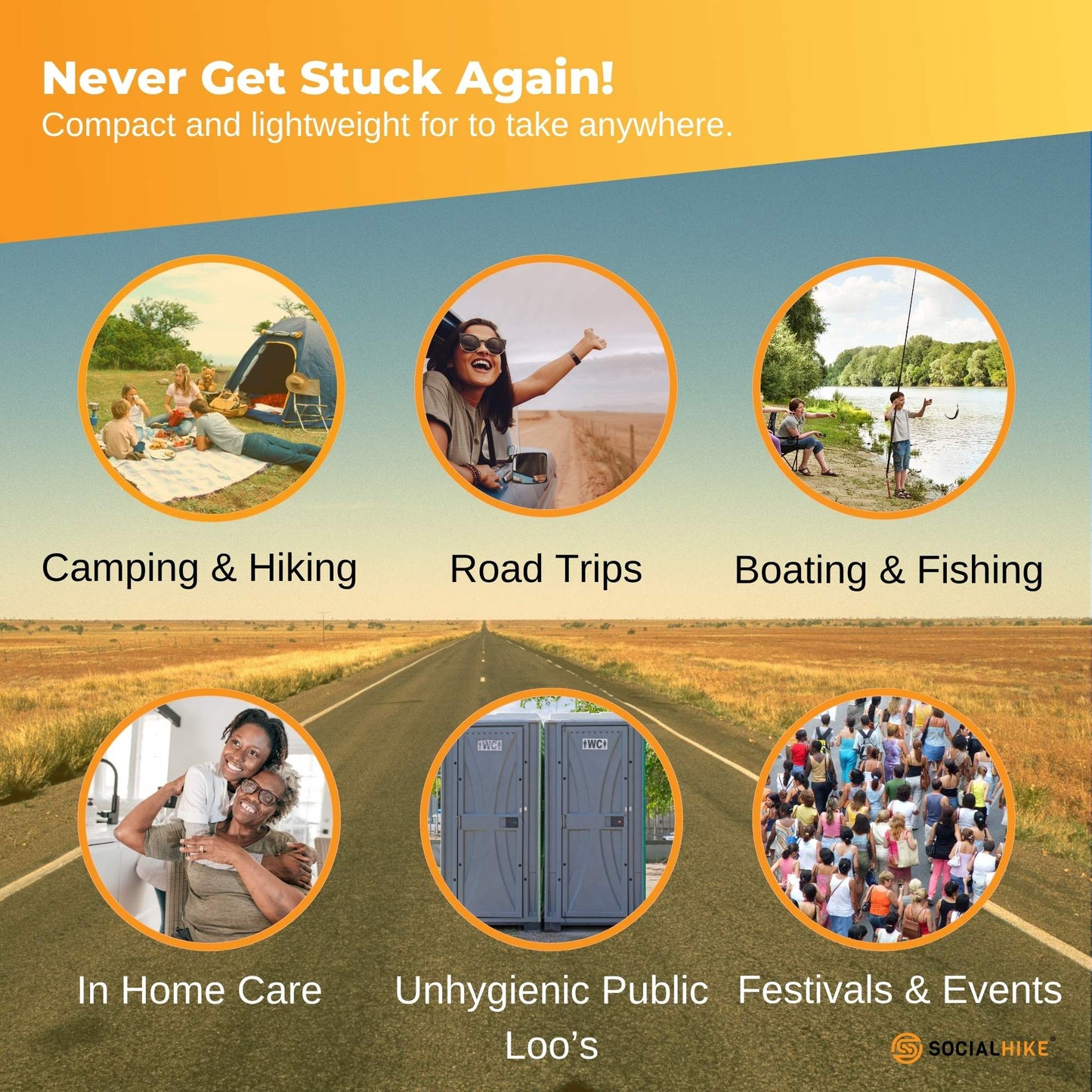 Portable Folding Camping Toilet - light easy